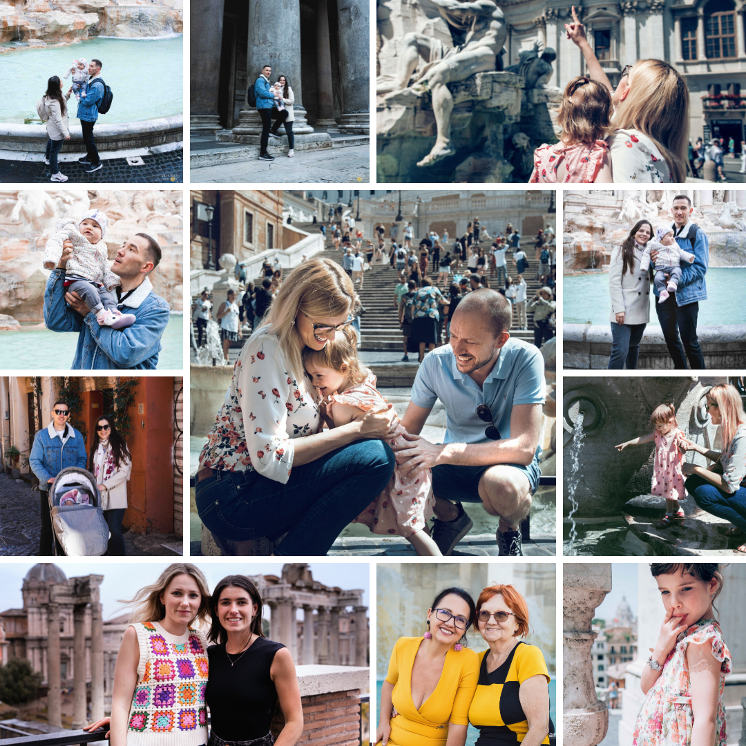 Collage of Family Photoshoot in Rome