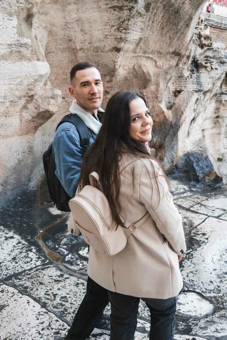 Photoshoot at Trevi fountain with a young couple