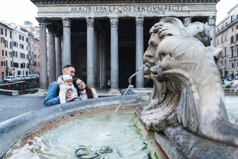 The Pantheon during a family photo shoot in Rome